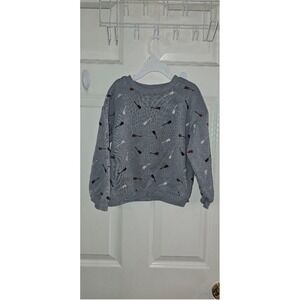 Boys LIAM & JAMES Gray Guitar Print pullover Sweatshirt 5T retro look